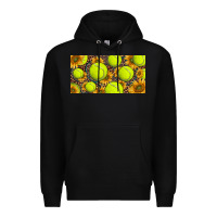 Black tennis ball with sunflower and racket  licence plato Premium Hoodie - BarkalooDesign