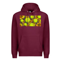 Burgundy tennis ball with sunflower and racket  licence plato Premium Hoodie - BarkalooDesign