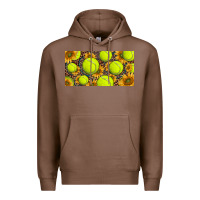 Chestnut tennis ball with sunflower and racket  licence plato Premium Hoodie - BarkalooDesign