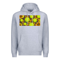 Heather Grey tennis ball with sunflower and racket  licence plato Premium Hoodie - BarkalooDesign
