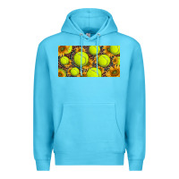 Ocean Blue tennis ball with sunflower and racket  licence plato Premium Hoodie - BarkalooDesign