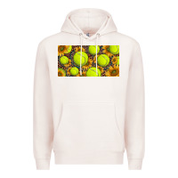 Pale Pink tennis ball with sunflower and racket  licence plato Premium Hoodie - BarkalooDesign
