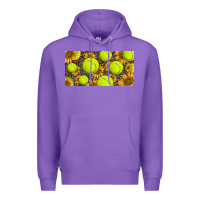 Purple tennis ball with sunflower and racket  licence plato Premium Hoodie - BarkalooDesign