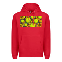 Red tennis ball with sunflower and racket  licence plato Premium Hoodie - BarkalooDesign