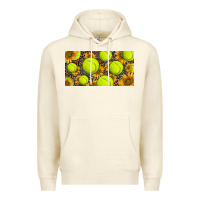 Sandshell tennis ball with sunflower and racket  licence plato Premium Hoodie - BarkalooDesign