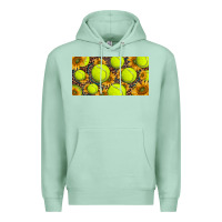 Seafoam tennis ball with sunflower and racket  licence plato Premium Hoodie - BarkalooDesign
