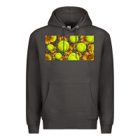 Smoke tennis ball with sunflower and racket  licence plato Premium Hoodie - BarkalooDesign