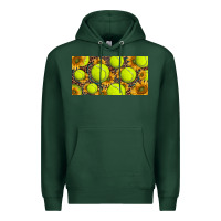 Sports Green tennis ball with sunflower and racket  licence plato Premium Hoodie - BarkalooDesign