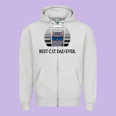Best Cat Dad Ever Zipper Hoodie Designed By Bettercallsaul