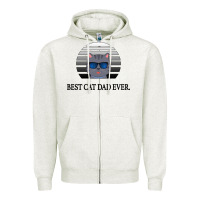 Oatmeal Heather Best Cat Dad Ever Zipper Hoodie - Bettercallsaul