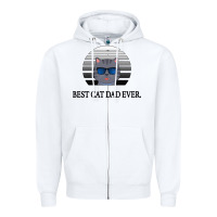 White Best Cat Dad Ever Zipper Hoodie - Bettercallsaul