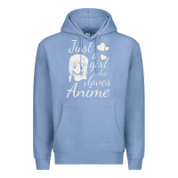 Colony Blue just a girl who loves anime Premium Hoodie - DesigneFamous