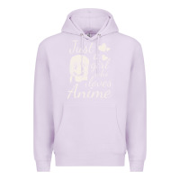 Lilac just a girl who loves anime Premium Hoodie - DesigneFamous