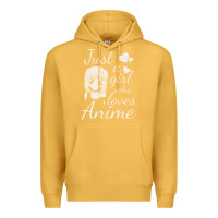 Mustard just a girl who loves anime Premium Hoodie - DesigneFamous