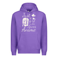 Purple just a girl who loves anime Premium Hoodie - DesigneFamous