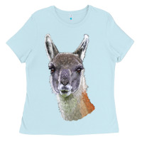 Baby Blue Guanaco Llama Head Ladies Tee - LillyAllenDesigns