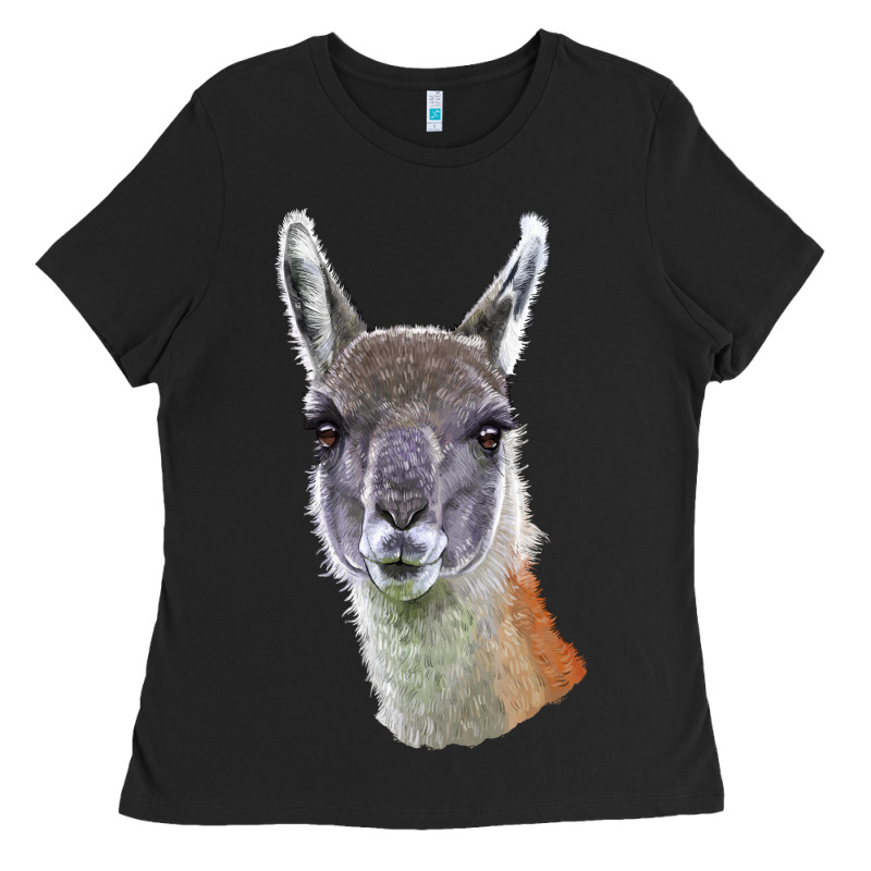 Guanaco Llama Head Ladies Tee by LillyAllenDesigns | Teevron