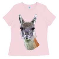 Bubblegum Pink Guanaco Llama Head Ladies Tee - LillyAllenDesigns