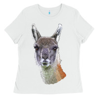 White Guanaco Llama Head Ladies Tee - LillyAllenDesigns