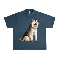 Midnight Navy Alaskan Malamute Dog Urban Heavy Tee - LillyAllenDesigns