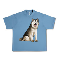 Pebble Blue Alaskan Malamute Dog Urban Heavy Tee - LillyAllenDesigns