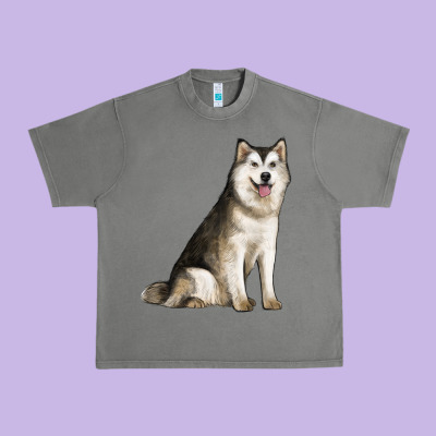 Alaskan Malamute Dog Urban Heavy Tee Designed By Lillyallendesigns
