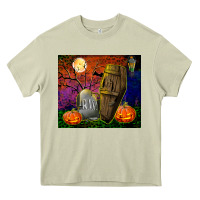 Mossy headstone and coffin tumbler Heavy Core Tee - BundleAndBundleShop