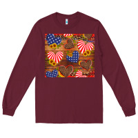 Burgundy america heart Long Sleeve Tee - Artiststas