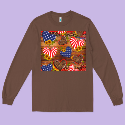 America Heart Long Sleeve Tee Designed By Artiststas