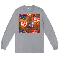 Heather Grey america heart Long Sleeve Tee - Artiststas