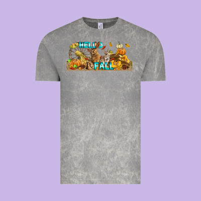 Hello Fall Rabbit Vintage Tee Designed By Lillyallendesigns