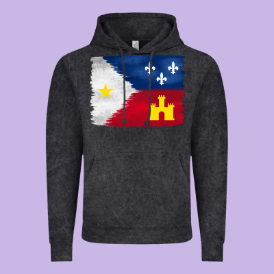 Louisiana Flag Background Vintage Hoodie Designed By Barkaloodesign