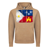 Vintage Coffee louisiana flag background Vintage Hoodie - BarkalooDesign