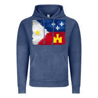 Vintage Denim louisiana flag background Vintage Hoodie - BarkalooDesign