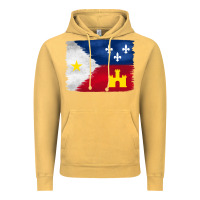 Vintage Mustard louisiana flag background Vintage Hoodie - BarkalooDesign