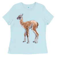 Baby Blue Guanaco Llama Baby Ladies Tee - LillyAllenDesigns