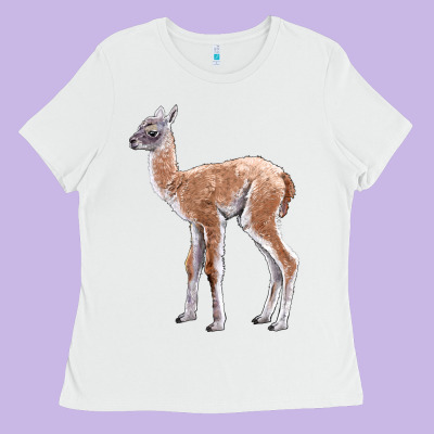 Guanaco Llama Baby Ladies Tee Designed By Lillyallendesigns