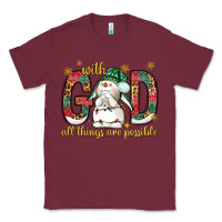 Burgundy with god all things are possible with snowman bbs Classic Tee - BundleAndBundleShop