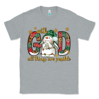 Heather Grey with god all things are possible with snowman bbs Classic Tee - BundleAndBundleShop