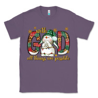 Lavender with god all things are possible with snowman bbs Classic Tee - BundleAndBundleShop