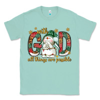 Seafoam with god all things are possible with snowman bbs Classic Tee - BundleAndBundleShop