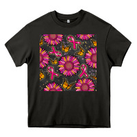 Asphalt breast cancer sunflower seamless pattern Heavy Core Tee - BundleAndBundleShop