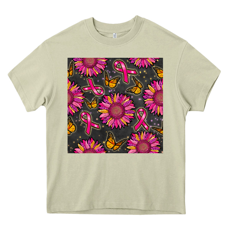 Breast Cancer Sunflower Seamless Pattern Heavy Core Tee by BundleAndBundleShop | Teevron