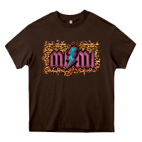 Chocolate Brown Leopard Mimi Lightning Heavy Core Tee - RanaPortraitStore