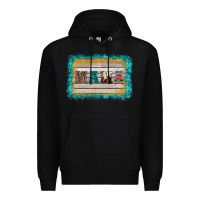 Black western turquoise's mama background Premium Hoodie - BarkalooDesign