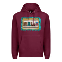 Burgundy western turquoise's mama background Premium Hoodie - BarkalooDesign