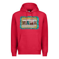 Cardinal western turquoise's mama background Premium Hoodie - BarkalooDesign