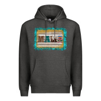 Charcoal Heather western turquoise's mama background Premium Hoodie - BarkalooDesign