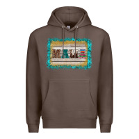 Coffee western turquoise's mama background Premium Hoodie - BarkalooDesign
