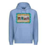 Colony Blue western turquoise's mama background Premium Hoodie - BarkalooDesign
